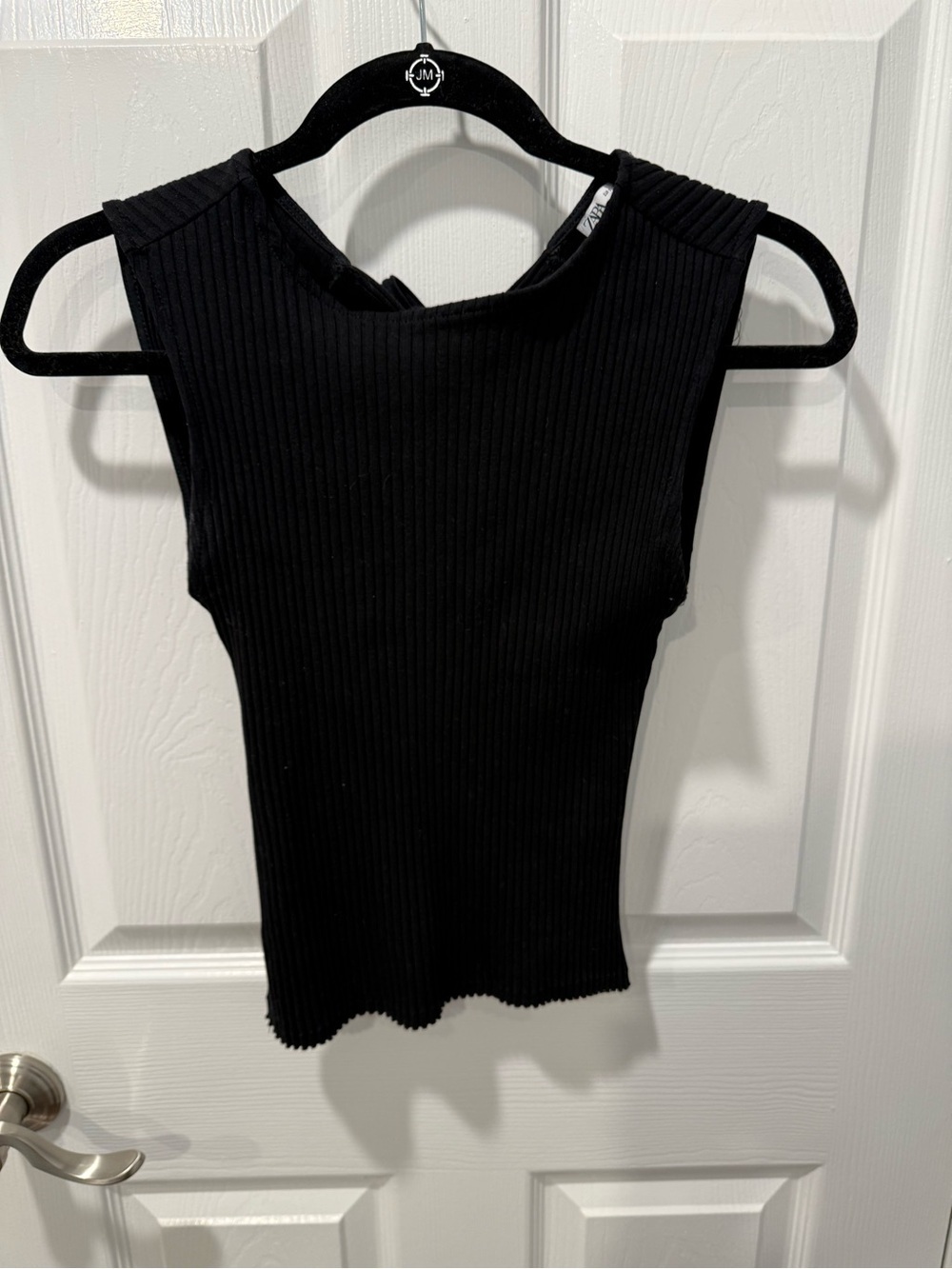 Zara Sleeveless Ribbed Knit Tank Top - Black